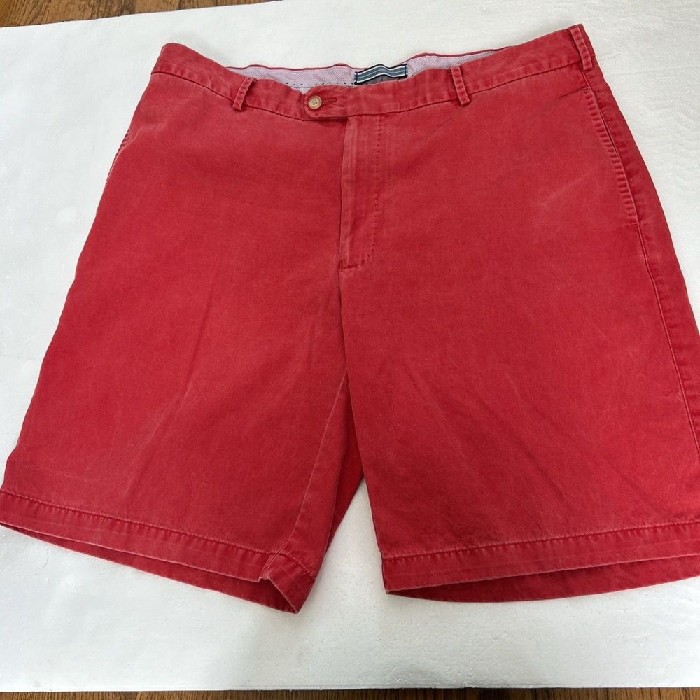 Peter Millar red salmon 100% Pima cotton chino shorts 38 #chino #preppy